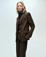 Mango Women's Straight-Fit Suit Jacket