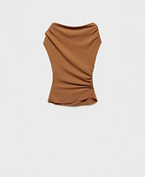 Mango Women's Asymmetric Ruched Top