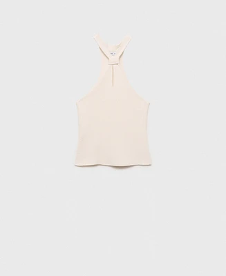 Mango Women's Knot Detail Halter-Neck Top