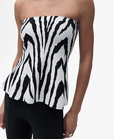 Mango Women's Strapless Knitted Top