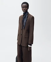 Mango Women's Straight-Fit Lyocell Suit Jacket