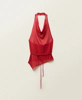 Mango Women's Open Back Draped Knitted Top
