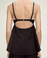 Mango Women's Open Back V-Neck Top