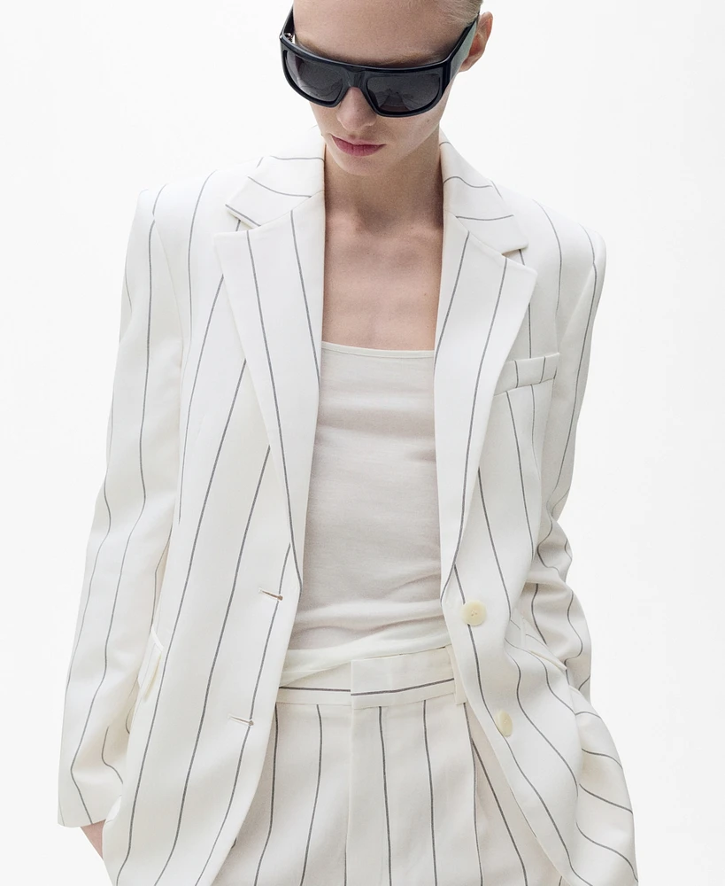Mango Women's Pinstripe Suit Jacket