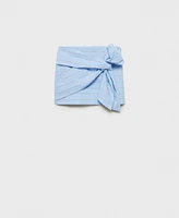 Mango Women's Bow Detail Striped Cotton Skirt