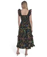 Vince Camuto Women's Cotton Printed Sleeveless Midi Dress