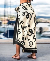 Cupshe Women's Ink Tide Abstract Cover-Up Sarong