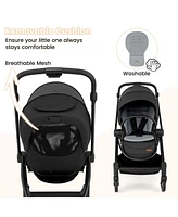 Costway Baby Stroller Foldable Infant Pram with Reclining Backrest Handle
