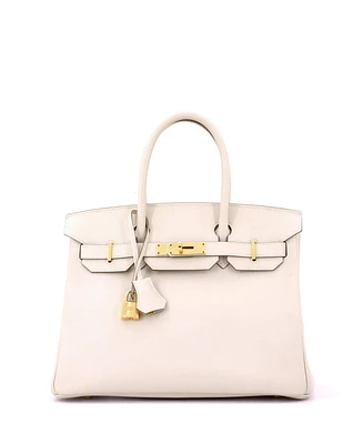 Pre-Owned Hermes Birkin 30 Handbag Light Epsom with Gold Hardware