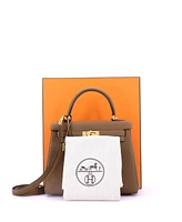 Pre-Owned Hermes Kelly 25 Handbag Brown Togo with Gold Hardware