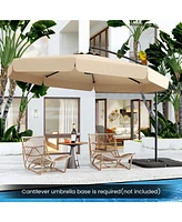 Gymax 10FT Offset Hanging Umbrella Patio Cantilever w/ Easy Tilt Adjustment