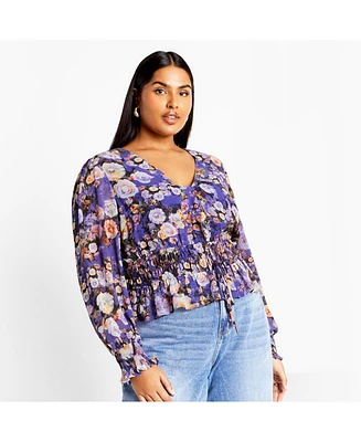 City Chic Plus Bridgette Print Top