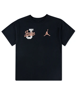 Jordan Big Girls Distressed Collegiate T-Shirt