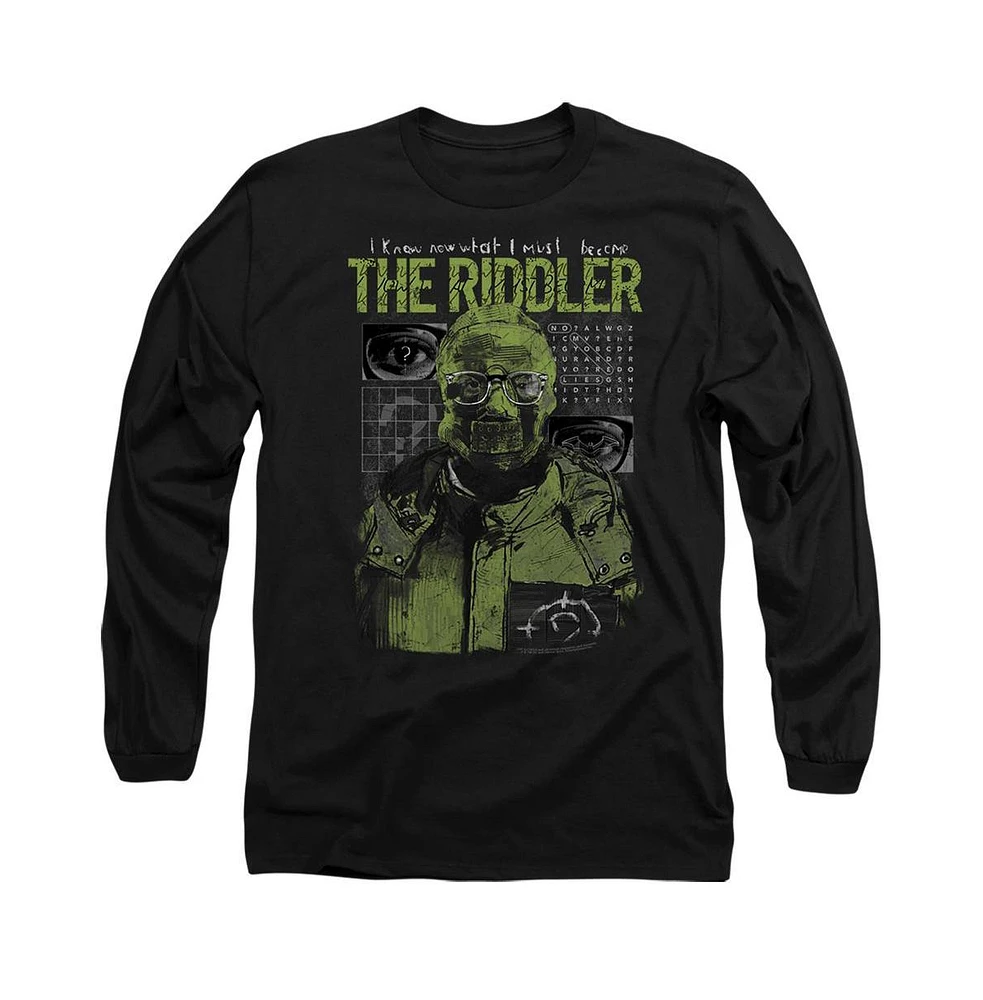 Batman Men's The (2022) Riddler Illustration Long Sleeve Adult T-Shirt