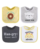 The Peanutshell Baby Girls Unisex Terry Bibs, 18 Pack for Feeding, Teething, or Drooling, Neutral Foods/Hello Sunshine