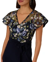 Adrianna Papell Women's Embroidered Wide-Leg Jumpsuit