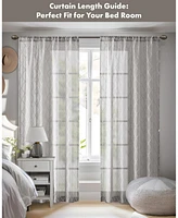 Irina Diamond Sheer Window Curtain, sheer curtains inches long Single Curtain, Width 50 curtains sheer for Bedroom and Living Room