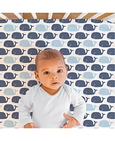 The Peanutshell Woodland Animals and Nautical Fitted Crib Sheets for Boys, 8-Pack Set, Black, White, Blue