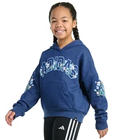 adidas Big Girls Long-Sleeve Heather Multi Graphic Fleece Pullover Hoodie