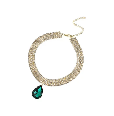 Sohi Teardrop Stone Statement Necklace