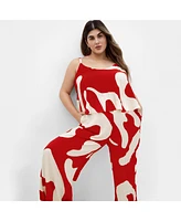 City Chic Plus Ellie Oasis Jumpsuit