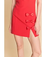 endless rose Women's Strapless Bow Accent Mini Dress
