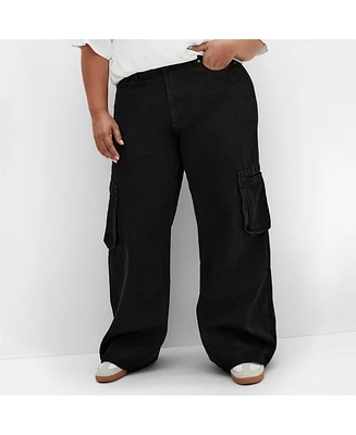 City Chic Plus Clarence Cargo Denim Pant
