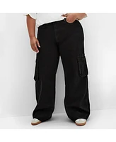 City Chic Plus Clarence Cargo Denim Pant