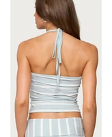 Edikted Women's Lorenza Striped Halter Top
