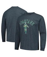 Fanatics Unlabeled Men's Heather Charcoal Michigan State Spartans Logo Long Sleeve T-Shirt