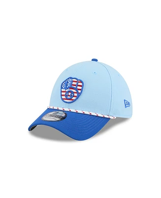 New Era Men's Light Blue/Blue Milwaukee Brewers 2025 Fourth of July 39THIRTY Flex Hat