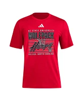 Adidas Men's Red Nc State Wolfpack Locker Swish Tri-Blend T-Shirt