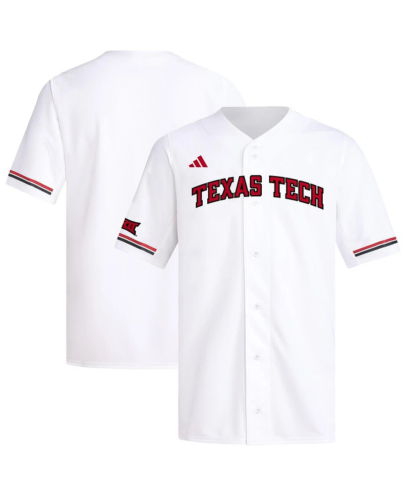 Adidas Men's White Texas Tech Red Raiders Replica Baseball Jersey