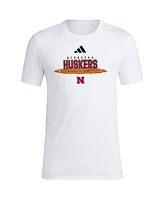 Adidas Men's White Nebraska Huskers Softball Pitcher's Circle T-Shirt