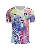 Adidas Men's White Sporting Kansas City 2025 Pride Pre-Match Jersey