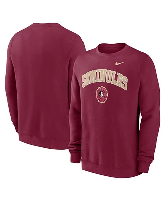 Nike Men's Garnet Florida State Seminoles Arched Seal Pullover Sweatshirt