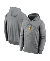 Nike Men's Heather Gray Green Bay Packers Performance Fleece Pullover Hoodie