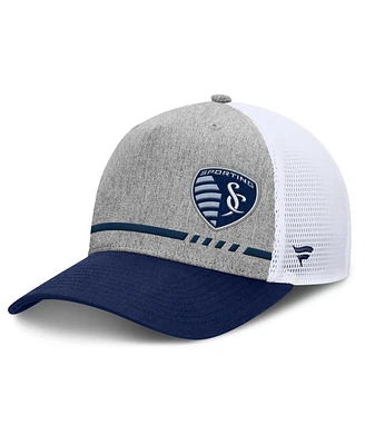 Fanatics Men's Heather Gray Sporting Kansas City Low Block Trucker Adjustable Hat