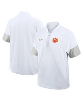 Nike Men's White Clemson Tigers 2025 Sideline Short Sleeve Quarter-Zip Coach Jacket