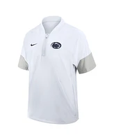 Nike Men's White Penn State Nittany Lions 2025 Sideline Short Sleeve Quarter-Zip Coach Jacket