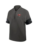 Nike Men's Pewter Tampa Bay Buccaneers Sideline Short Sleeve Quarter-Zip Performance Coach Jacket