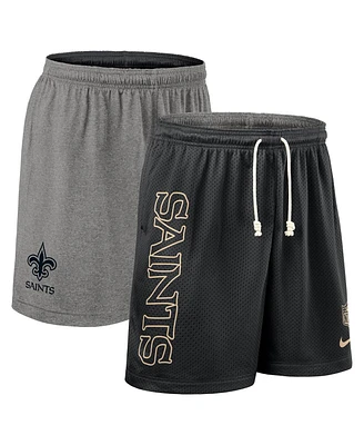 Nike Men's Black New Orleans Saints Sideline Reversible Performance Shorts