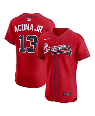 Nike Men's Ronald Acuna Jr. Red Atlanta Braves Alternate 2 Elite Jersey