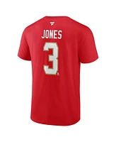 Fanatics Men's Seth Jones Red Florida Panthers Authentic Stack Name Number T-Shirt