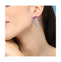 Sohi Heart-Stone Drop Earrings