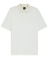 Boss by Hugo Men's Cotton-Pique Patterned Collar Polo Shirt