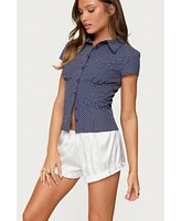 Edikted Women's Polka Dot Tailored Button Up Shirt
