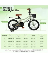 Kids Bike with Training Wheels Adjustable Seat Handlebar for Ages 4 to 7