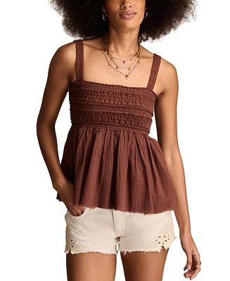 Lucky Brand Women's Smocked Lace Tank Top