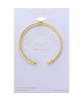 Unwritten Cubic Zirconia Heart Cuff Bracelet